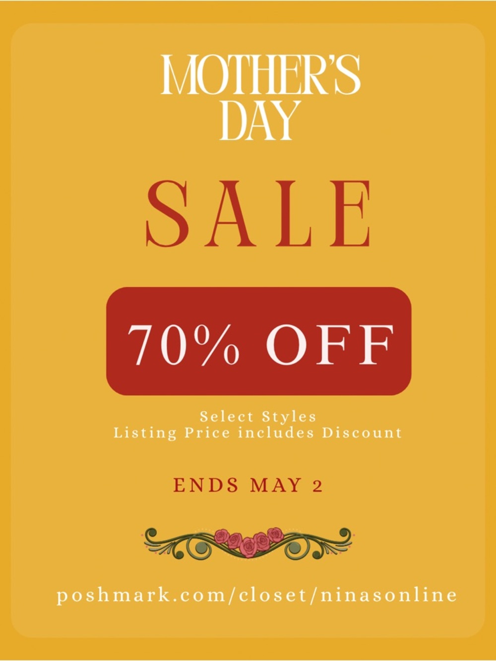 70% Off Mother's Day Sale